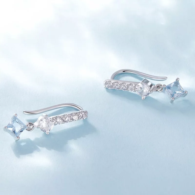 (imagen para) Elegantes pendientes colgantes estilo Pandora con piedras preciosas - SCE1586 - Ver 3