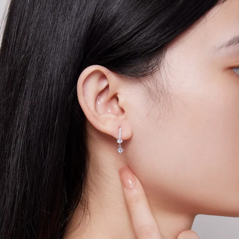 (imagen para) Elegantes pendientes colgantes estilo Pandora con piedras preciosas - SCE1586 - Ver 5