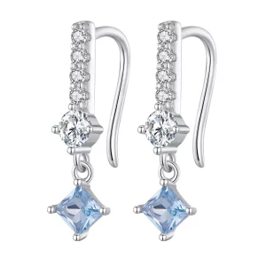 (imagen para) Elegantes pendientes colgantes estilo Pandora con piedras preciosas - SCE1586