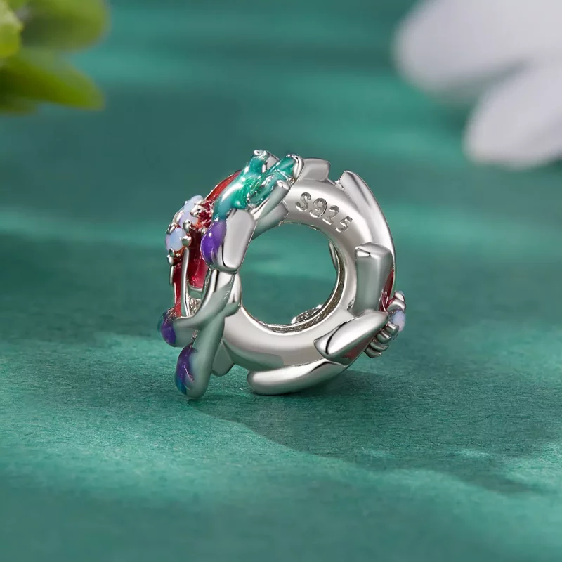 (imagen para) Encanto estilo Pandora de flores y pájaros - BSC787 - Ver 3