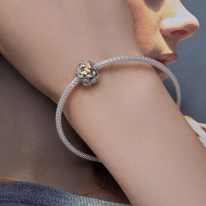 (imagen para) Encanto estilo Pandora de margarita y abeja - BSC818 - Ver 6