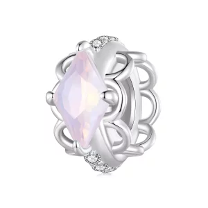 (imagen para) Espaciador de silicona estilo Pandora con encaje rosa - SCC2642