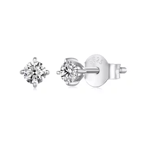 Estilo Pandora 0.1 quilates Pendientes de tuerca de Moissanita (Dos certificados) - MSE038 (imagen para) Estilo Pandora 0.1 quilates Pendientes de tuerca de Moissanita (Dos certificados) - MSE038