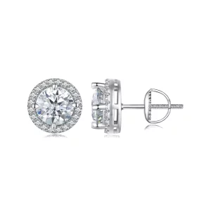 Estilo Pandora 1Ct Moissanite Pendientes de Tachuela (Dos Certificados) - MSE039 (imagen para) Estilo Pandora 1Ct Moissanite Pendientes de Tachuela (Dos Certificados) - MSE039