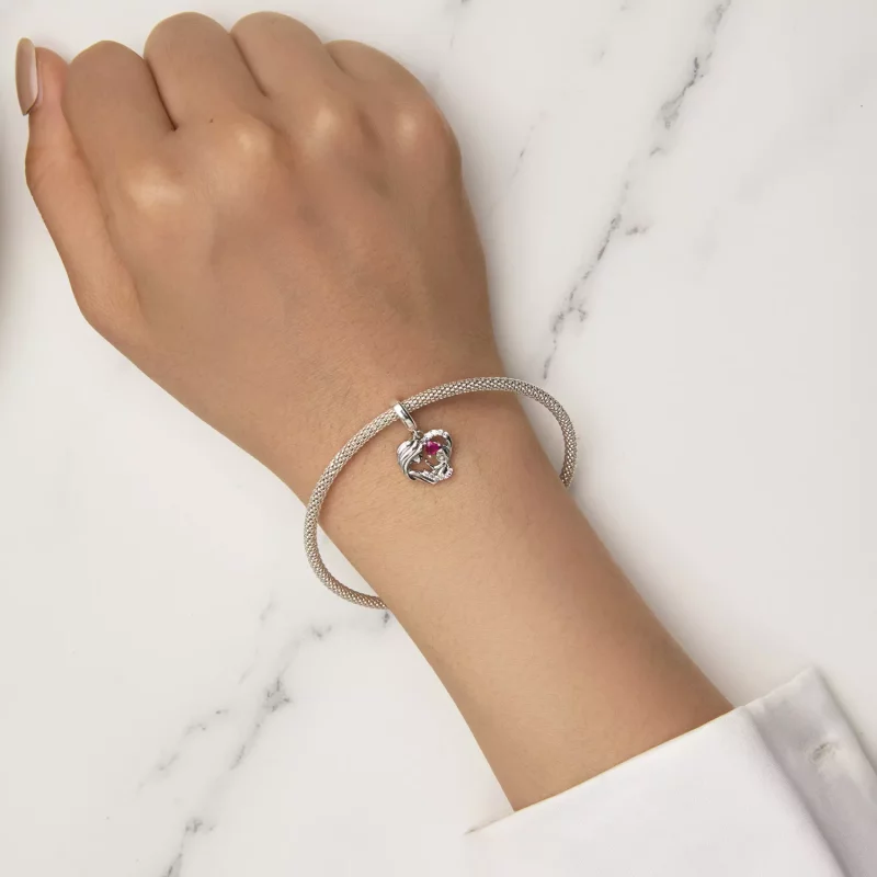 (imagen para) Estilo Pandora Abrazo de Madre e Hijo Dangle - BSC901 - Ver 6