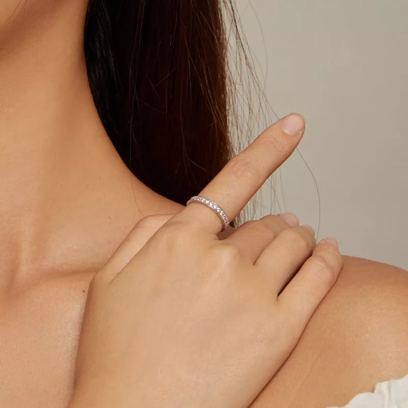 (imagen para) Estilo Pandora Anillo Brillante - BSR462 - Ver 4