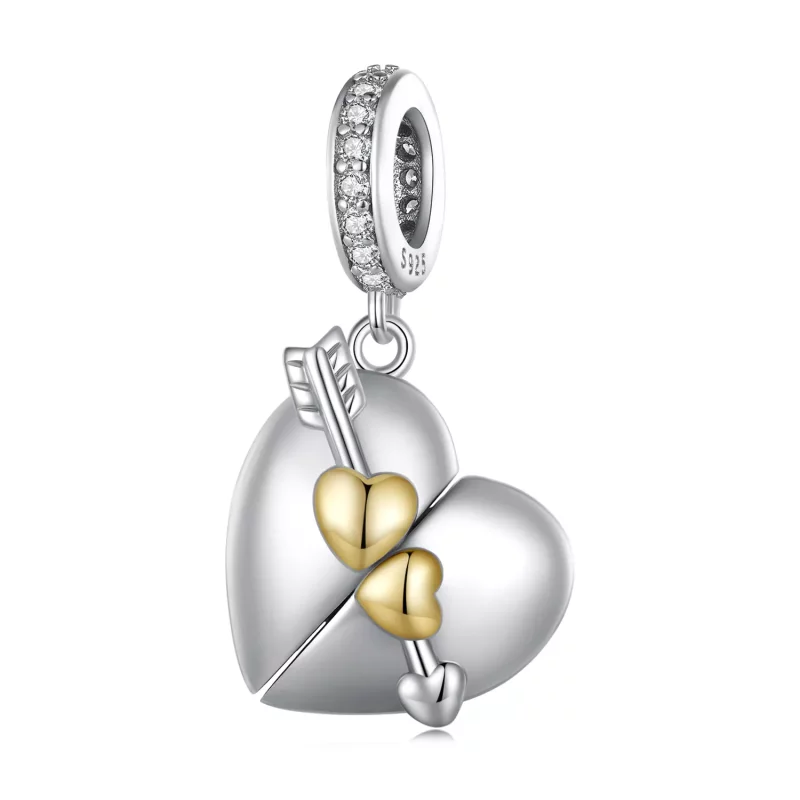 (imagen para) Estilo Pandora - Colgante con forma de corazón abrible - BSC804 - Ver 2