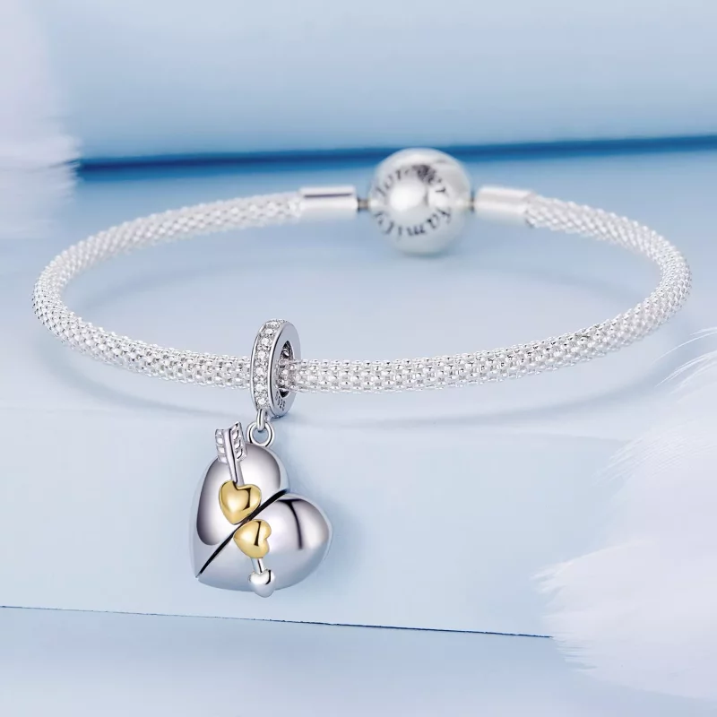 (imagen para) Estilo Pandora - Colgante con forma de corazón abrible - BSC804 - Ver 5