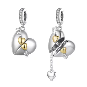 (imagen para) Estilo Pandora - Colgante con forma de corazón abrible - BSC804