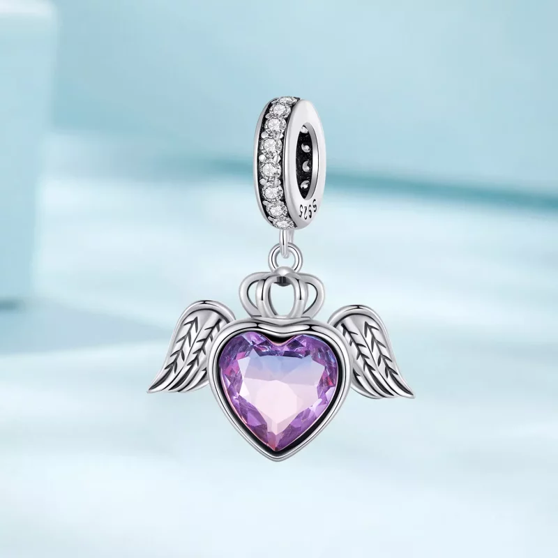 (imagen para) Estilo Pandora, Colgante en forma de corazón con alas - SCC2587 - Ver 2
