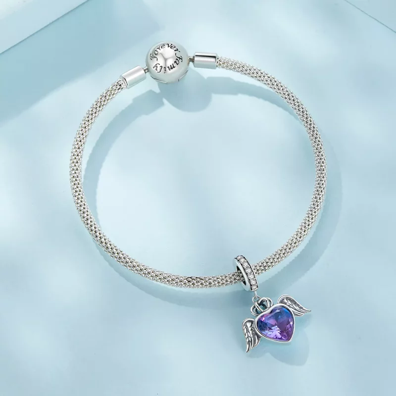 (imagen para) Estilo Pandora, Colgante en forma de corazón con alas - SCC2587 - Ver 6