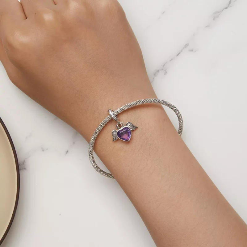 (imagen para) Estilo Pandora, Colgante en forma de corazón con alas - SCC2587 - Ver 7