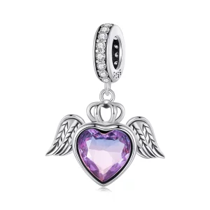 (imagen para) Estilo Pandora, Colgante en forma de corazón con alas - SCC2587