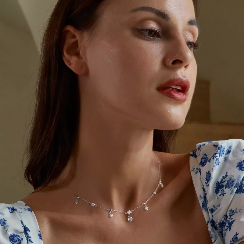 (imagen para) Estilo Pandora Collar de Borlas Brillantes - BSN360 - Ver 6
