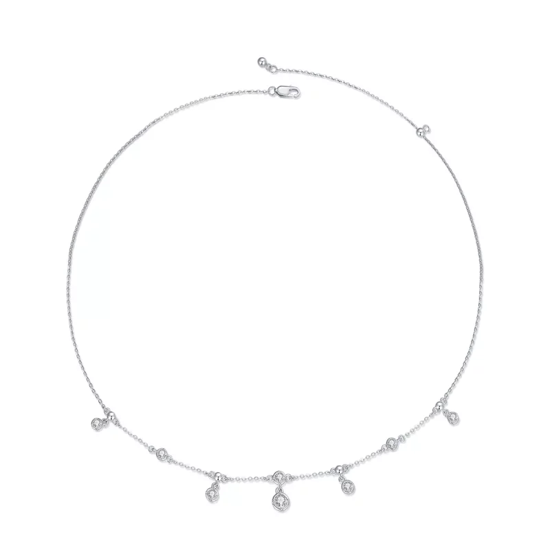 (imagen para) Estilo Pandora Collar de Borlas Brillantes - BSN360