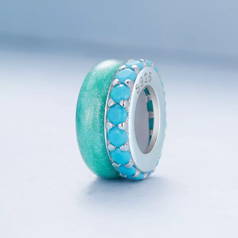 (imagen para) Estilo Pandora Doble Capa Azul Separador de Silicona - BSC883-TQ - Ver 2
