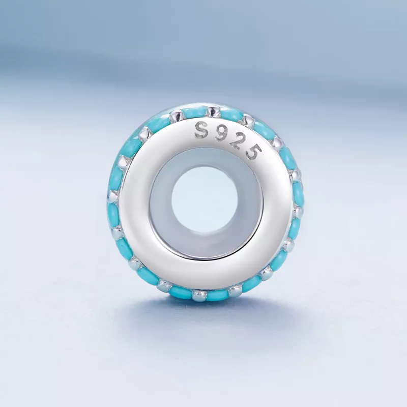 (imagen para) Estilo Pandora Doble Capa Azul Separador de Silicona - BSC883-TQ - Ver 3