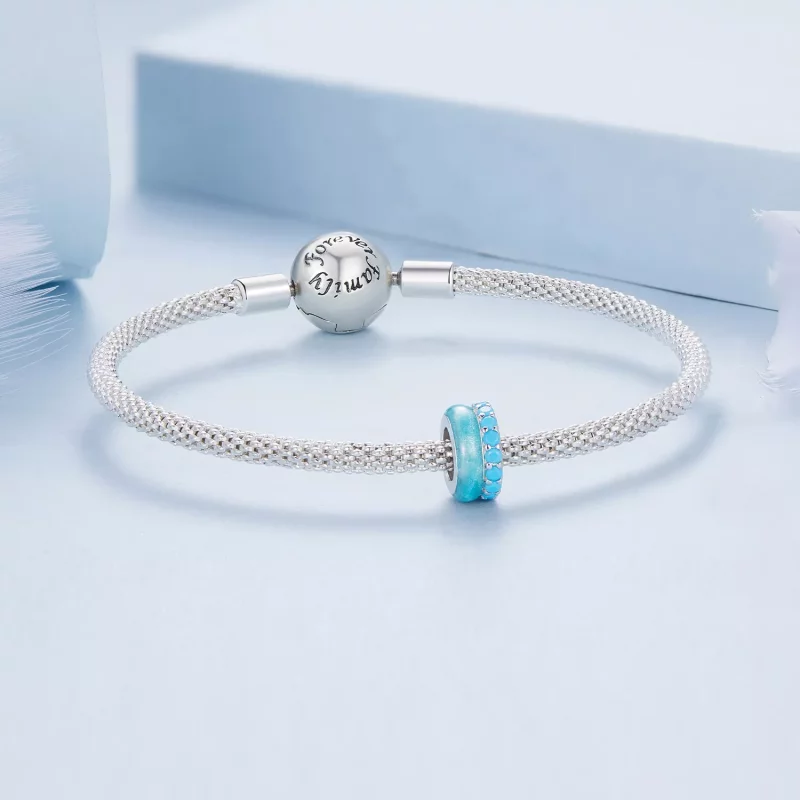 (imagen para) Estilo Pandora Doble Capa Azul Separador de Silicona - BSC883-TQ - Ver 5