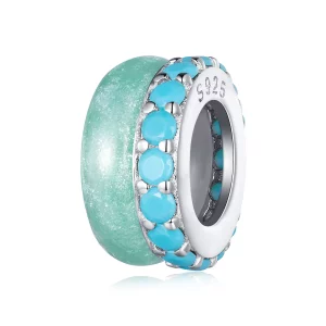 (imagen para) Estilo Pandora Doble Capa Azul Separador de Silicona - BSC883-TQ