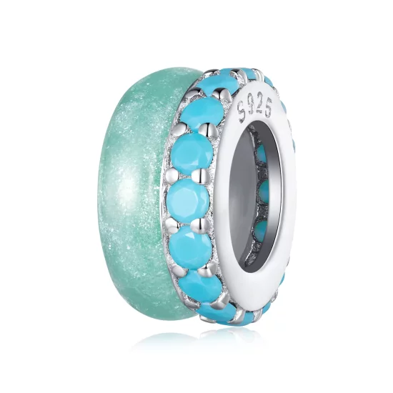 (imagen para) Estilo Pandora Doble Capa Azul Separador de Silicona - BSC883-TQ