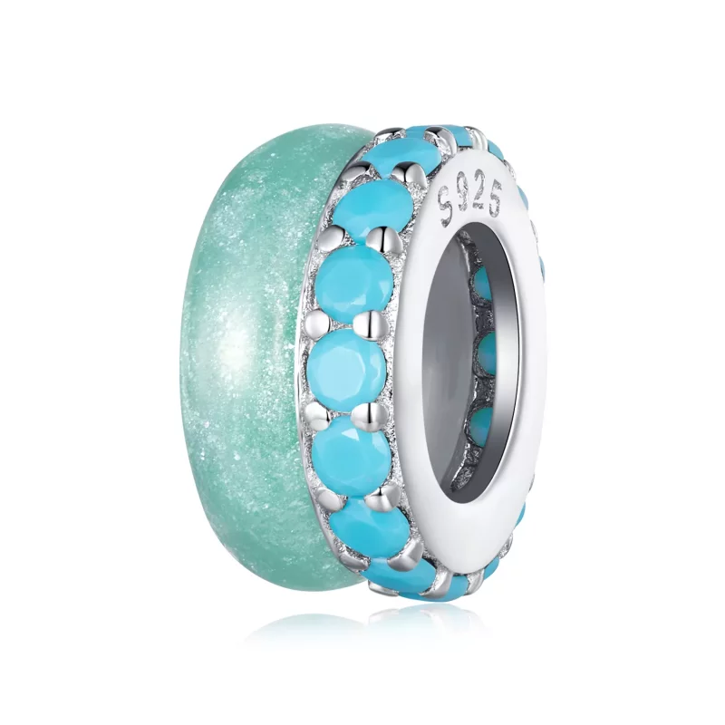 (imagen para) Estilo Pandora Doble Capa Azul Separador de Silicona - BSC883-TQ