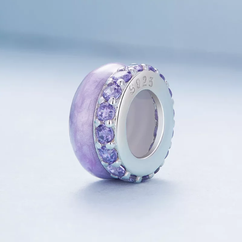 (imagen para) Estilo Pandora Doble Capa Púrpura Separador de Silicona - BSC883-VT - Ver 2