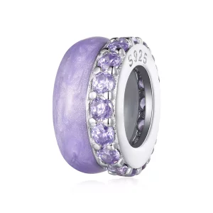 (imagen para) Estilo Pandora Doble Capa Púrpura Separador de Silicona - BSC883-VT