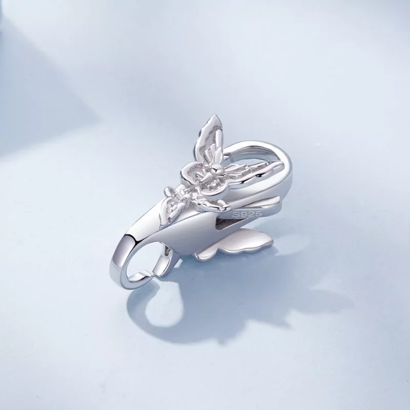 (imagen para) Estilo Pandora Doble Mosquetón de Mariposa - BSP022 - Ver 3