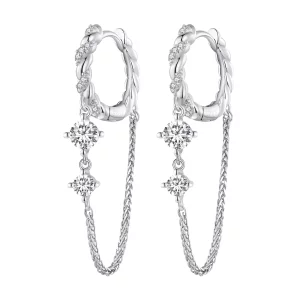 Estilo Pandora Exquisitos Pendientes de Aro con Borla - BSE822 (imagen para) Estilo Pandora Exquisitos Pendientes de Aro con Borla - BSE822