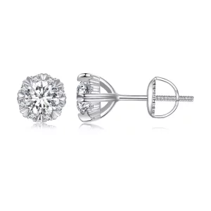 (imagen para) Estilo Pandora Exquisitos Pendientes de Moissanita con Certificados (Dos Certificados) - MSE017