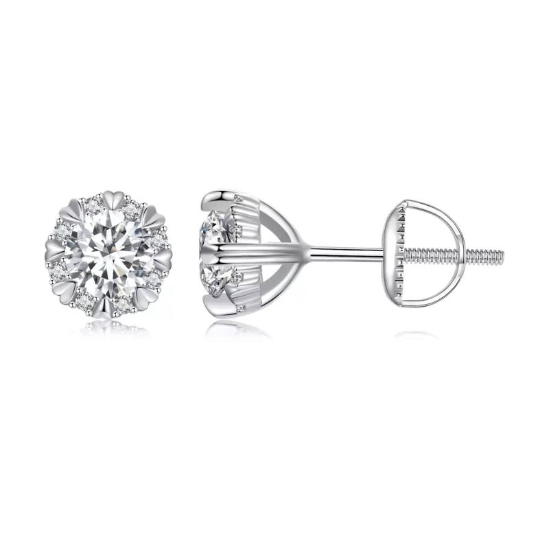 (imagen para) Estilo Pandora Exquisitos Pendientes de Moissanita con Certificados (Dos Certificados) - MSE017
