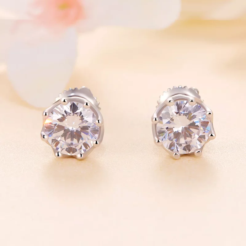 (imagen para) Estilo Pandora Exquisitos Pendientes de Moissanita (Dos Certificados) - MSE016-L - Ver 2