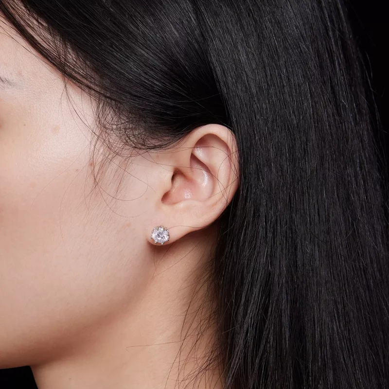 (imagen para) Estilo Pandora Exquisitos Pendientes de Moissanita (Dos Certificados) - MSE016-L - Ver 6
