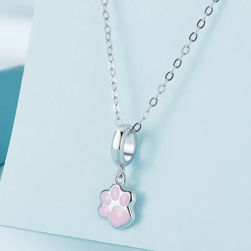 (imagen para) Estilo Pandora Mini Colgante Garra de Gato Blanco - SCC2476-A - Ver 2