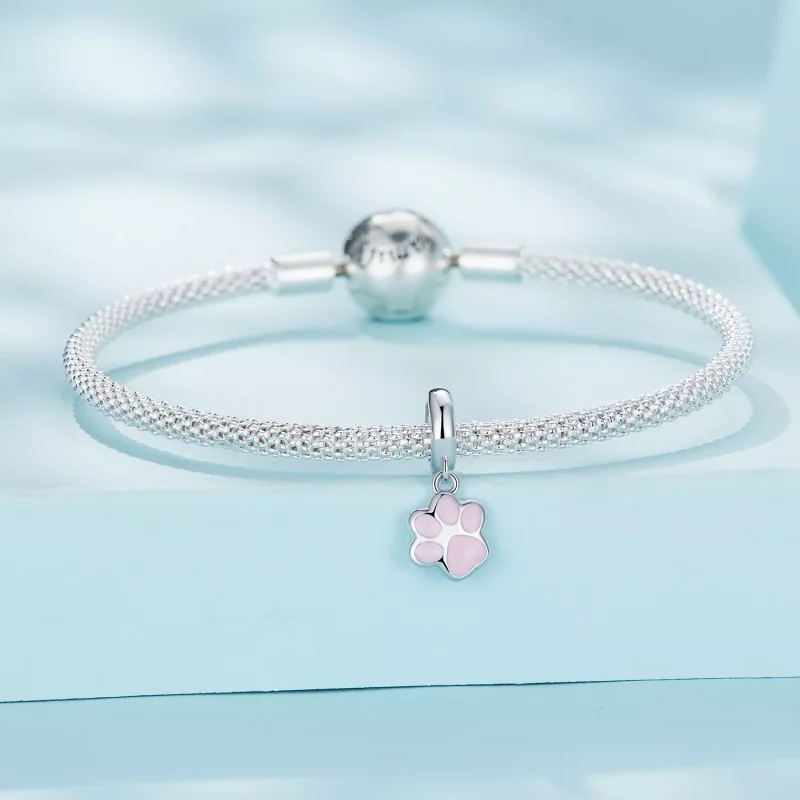 (imagen para) Estilo Pandora Mini Colgante Garra de Gato Blanco - SCC2476-A - Ver 3