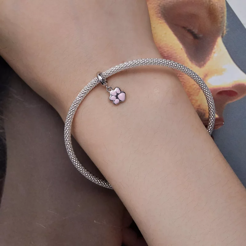 (imagen para) Estilo Pandora Mini Colgante Garra de Gato Blanco - SCC2476-A - Ver 5