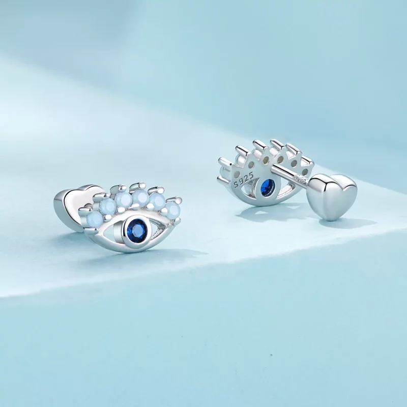 (imagen para) Estilo Pandora Ojos de Diablo Pendientes de Dos Formas - SCE1581 - Ver 2
