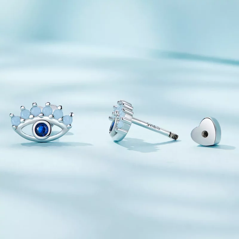 (imagen para) Estilo Pandora Ojos de Diablo Pendientes de Dos Formas - SCE1581 - Ver 3