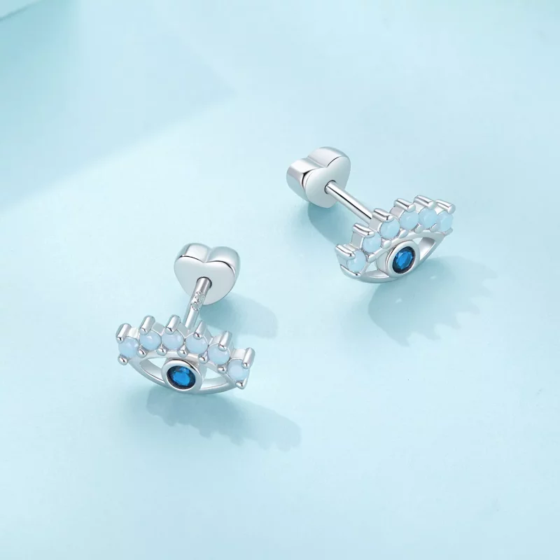 (imagen para) Estilo Pandora Ojos de Diablo Pendientes de Dos Formas - SCE1581 - Ver 4