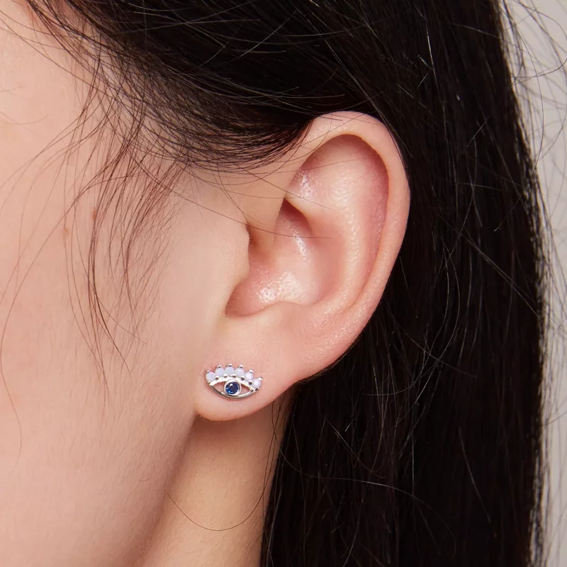 (imagen para) Estilo Pandora Ojos de Diablo Pendientes de Dos Formas - SCE1581 - Ver 5