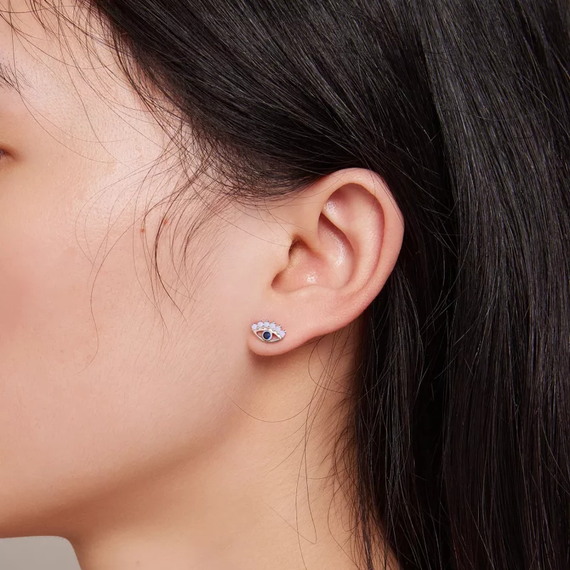 (imagen para) Estilo Pandora Ojos de Diablo Pendientes de Dos Formas - SCE1581 - Ver 6