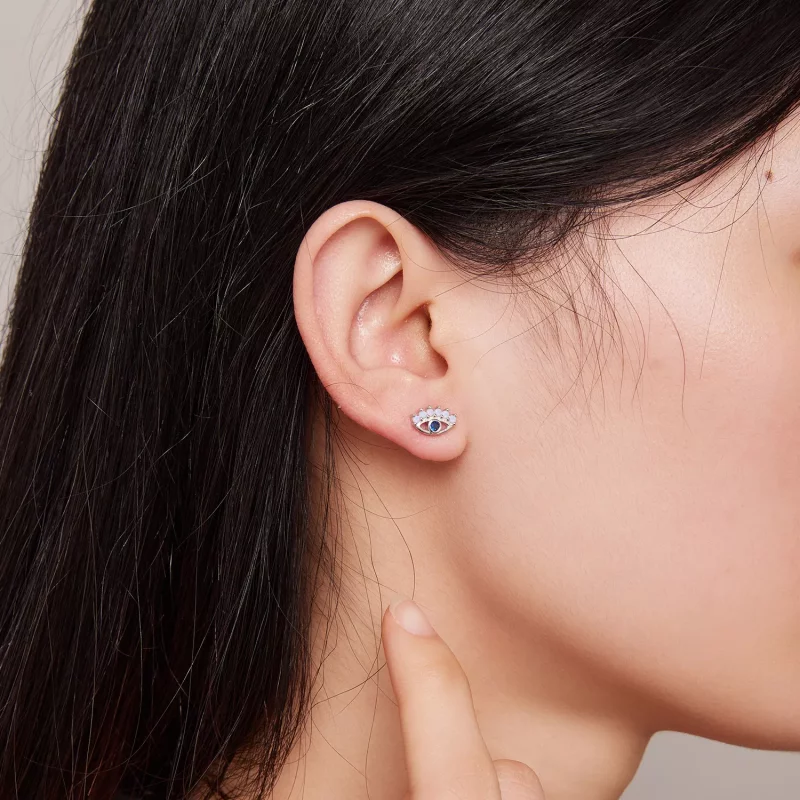 (imagen para) Estilo Pandora Ojos de Diablo Pendientes de Dos Formas - SCE1581 - Ver 7