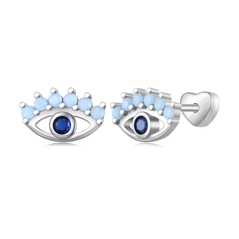 (imagen para) Estilo Pandora Ojos de Diablo Pendientes de Dos Formas - SCE1581 - Ver 8