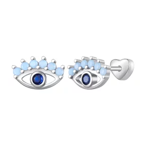 (imagen para) Estilo Pandora Ojos de Diablo Pendientes de Dos Formas - SCE1581