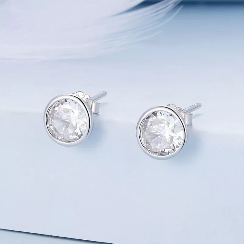 (imagen para) Estilo Pandora Pendientes Brillantes - BSE902 - Ver 2