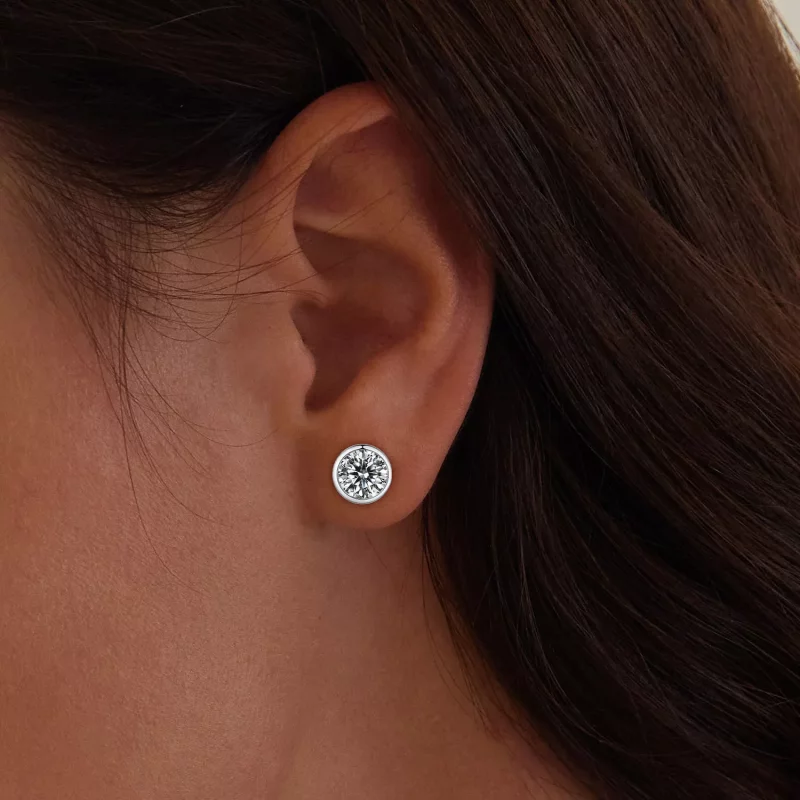 (imagen para) Estilo Pandora Pendientes Brillantes - BSE902 - Ver 5