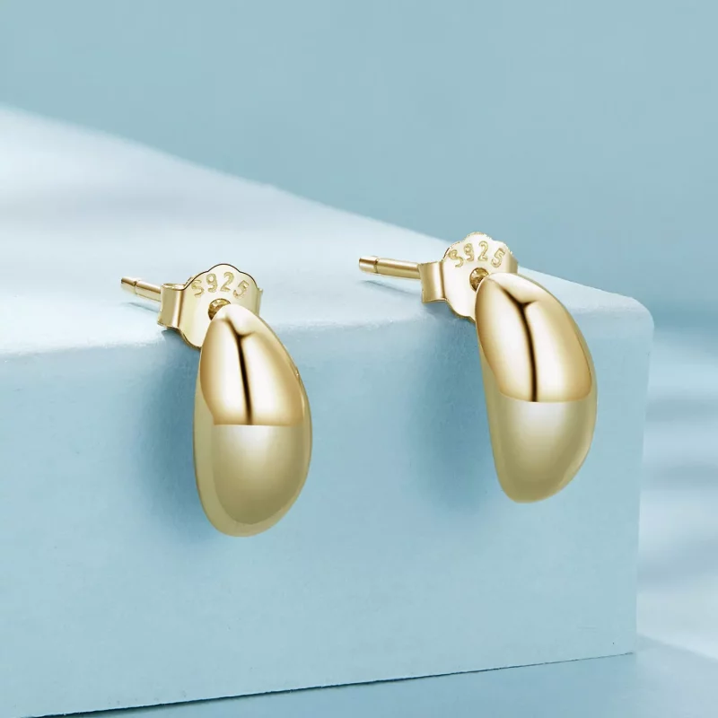 (imagen para) Estilo Pandora Pendientes Luna Studs - SCE1632-B - Ver 2
