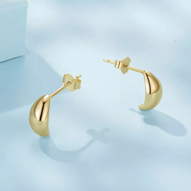 (imagen para) Estilo Pandora Pendientes Luna Studs - SCE1632-B - Ver 3