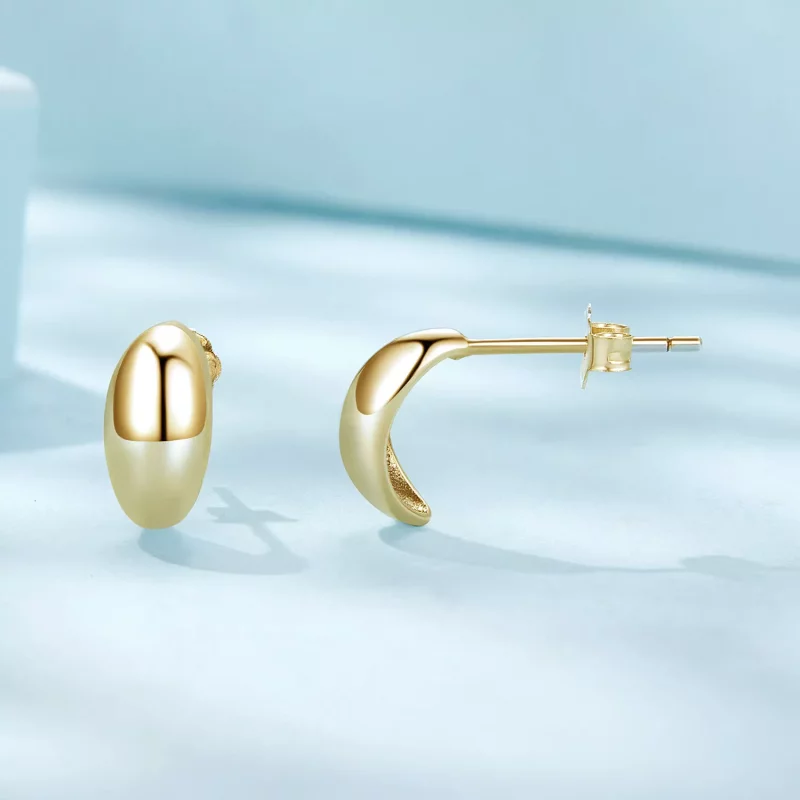 (imagen para) Estilo Pandora Pendientes Luna Studs - SCE1632-B - Ver 4