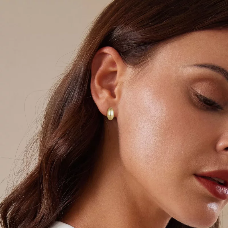 (imagen para) Estilo Pandora Pendientes Luna Studs - SCE1632-B - Ver 6